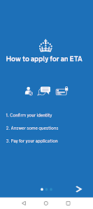 UK ETA 官方應用程式申請流程畫面